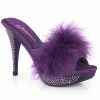 Fabulicious Party & Prom ELEGANT-401F - Purple Marabou-Faux Leather/Purple