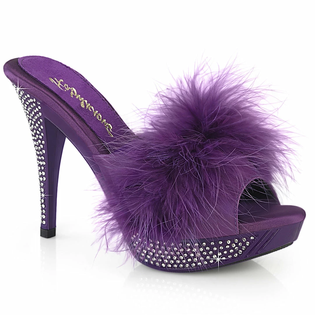 Fabulicious Party & Prom ELEGANT-401F - Purple Marabou-Faux Leather/Purple 3 Fabulicious Party & Prom ELEGANT-401F - Purple Marabou-Faux Leather/Purple