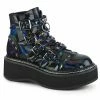 Demonia EMILY-315 - Blk Hologram Vegan Leather Punk & Goth 1 Demonia EMILY-315 - Blk Hologram Vegan Leather Punk & Goth