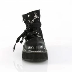 Demonia Punk & Goth EMILY-317 - Blk Canvas-Vegan Leather