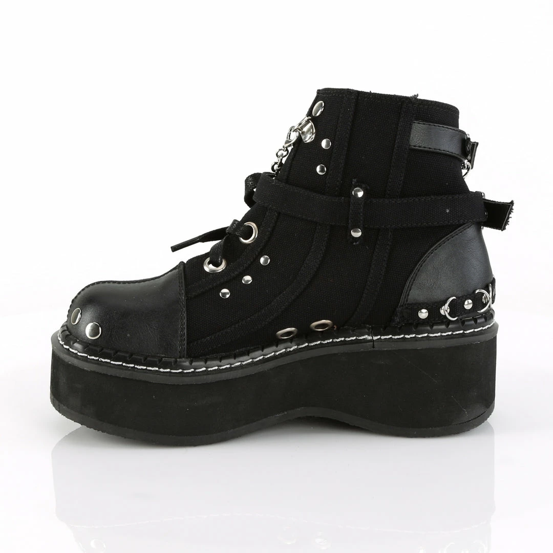 Demonia Punk & Goth EMILY-317 - Blk Canvas-Vegan Leather 5 Demonia Punk & Goth EMILY-317 - Blk Canvas-Vegan Leather