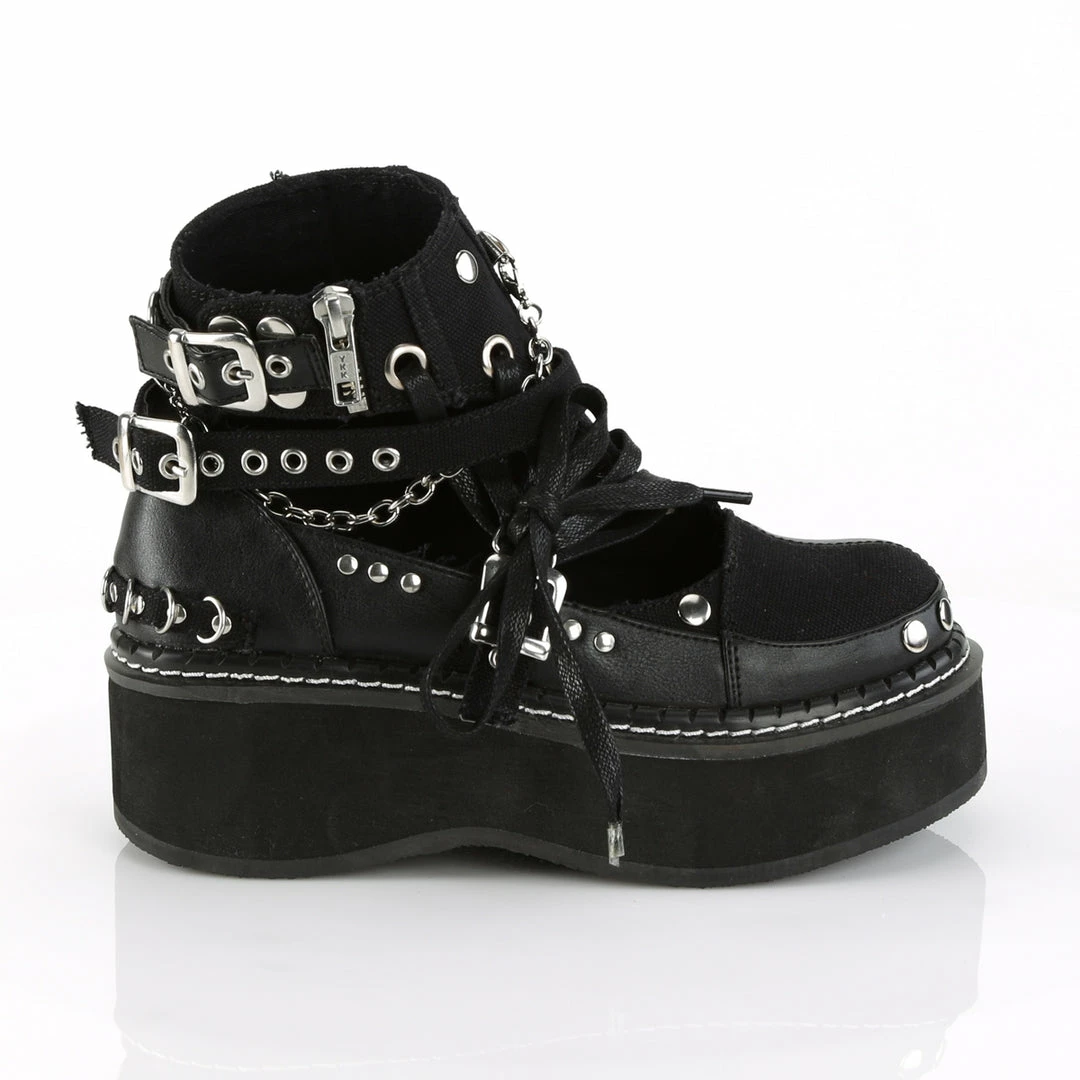 Demonia Punk & Goth EMILY-317 - Blk Canvas-Vegan Leather 7 Demonia Punk & Goth EMILY-317 - Blk Canvas-Vegan Leather