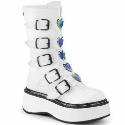 Demonia EMILY-330 - Wht Vegan Leather Punk & Goth