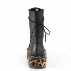 Demonia Punk & Goth EMILY-350 - Blk-Leopard Print Vegan Leather