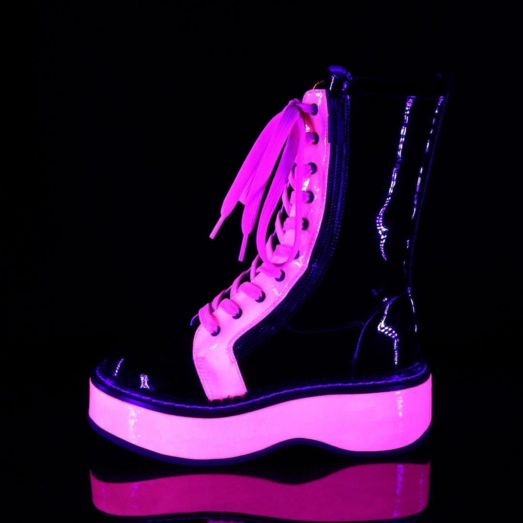 Demonia EMILY-350 - Blk Pat-UV Neon Pink 5 Demonia EMILY-350 - Blk Pat-UV Neon Pink