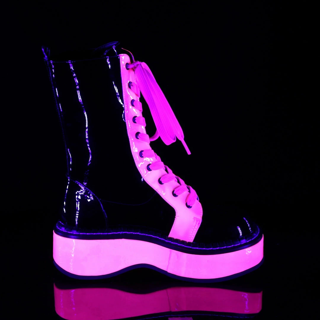 Demonia EMILY-350 - Blk Pat-UV Neon Pink 7 Demonia EMILY-350 - Blk Pat-UV Neon Pink