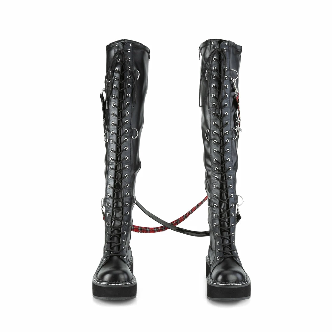 Demonia Punk & Goth EMILY-377 - Blk Str Vegan Leather 4 Demonia Punk & Goth EMILY-377 - Blk Str Vegan Leather
