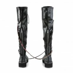 Demonia Punk & Goth EMILY-377 - Blk Str Vegan Leather 10 Demonia Punk & Goth EMILY-377 - Blk Str Vegan Leather