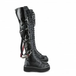 Demonia Punk & Goth EMILY-377 - Blk Str Vegan Leather 11 Demonia Punk & Goth EMILY-377 - Blk Str Vegan Leather