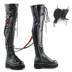Demonia Punk & Goth EMILY-377 - Blk Str Vegan Leather