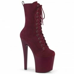 Pleaser ENCHANT-1040 - Burgundy Faux Suede/Burgundy Matte