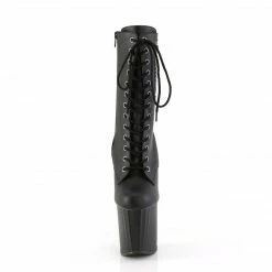 Pleaser Exotic Dancing ENCHANT-1040PK - Blk Faux Le/Blk Matte