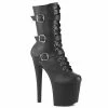 Pleaser Exotic Dancing ENCHANT-1043 - Blk Faux Le/Blk Matte
