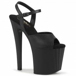 Pleaser ENCHANT-709 - Blk Faux Leather/Blk Matte Exotic Dancing