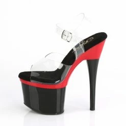 Pleaser ESTEEM-708 - Clr/Red-Blk Exotic Dancing 9 Pleaser ESTEEM-708 - Clr/Red-Blk Exotic Dancing