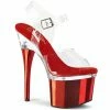 Pleaser ESTEEM-708 - Clr/Clr-Red Chrome Exotic Dancing