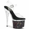 Pleaser ESTEEM-708LG - Clr/Clr-Blk Multi Glitter