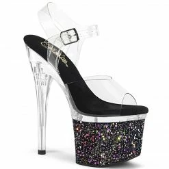 Pleaser ESTEEM-708LG - Clr/Clr-Blk Multi Glitter