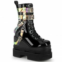 Demonia Punk & Goth ETERNAL-115 - Blk Pat-Vegan Leather