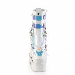 Demonia ETERNAL-115 - Wht Vegan Leather-Pat Punk & Goth