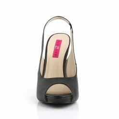 Pleaser Pink Label EVE-04 - Blk Faux Leather Drag Queen