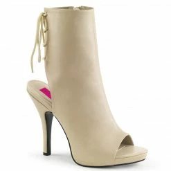 Pleaser Pink Label EVE-102 - Cream Faux Leather