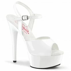 Pleaser EXCITE-609 - Wht Pat/Wht Exotic Dancing