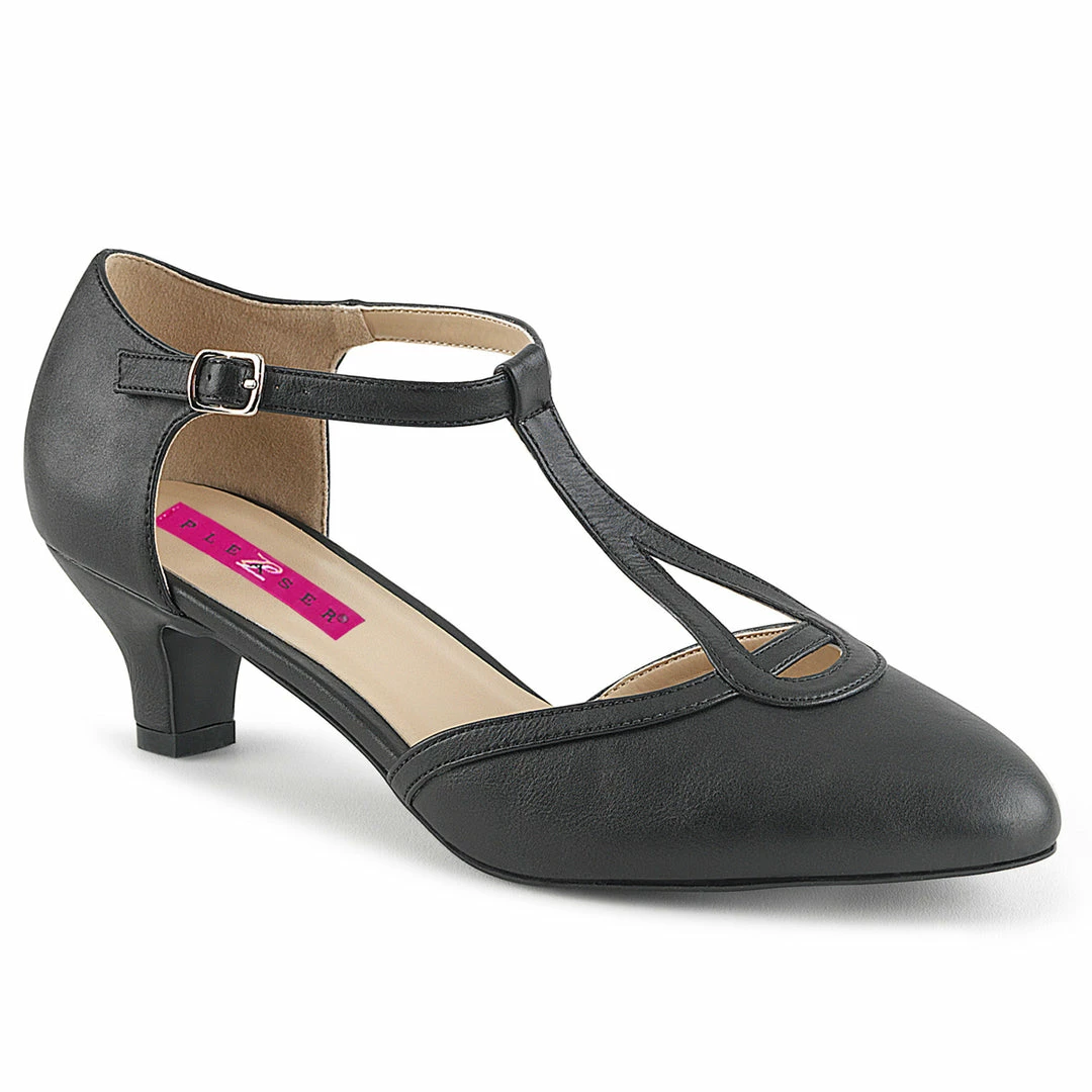 Pleaser Pink Label FAB-428 - Blk Faux Leather Drag Queen 3 Pleaser Pink Label FAB-428 - Blk Faux Leather Drag Queen