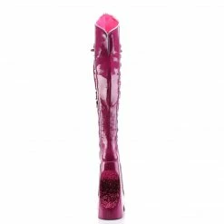 Pleaser Pink Label FABULOUS-3035 - H. Pink Crinkle Pat-Gltr
