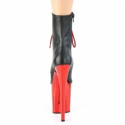 Pleaser Exotic Dancing FLAMINGO-1020 - Blk Faux Leather/Red Chrome