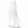 Pleaser FLAMINGO-1020 - Wht Pat/Wht Exotic Dancing