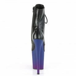 Pleaser FLAMINGO-1020BP - Blk Faux Leather/Blue-Purple Ombre Exotic Dancing