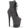Pleaser Exotic Dancing FLAMINGO-1020FS - Grey Faux Suede/Grey Faux Suede
