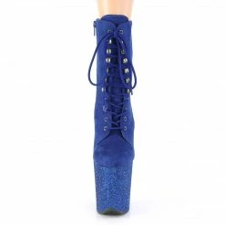 Pleaser FLAMINGO-1020FSMG - Royal Blue FauxSuede/R.Blue Multi Mini Glitr Exotic Dancing