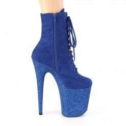 Pleaser FLAMINGO-1020FSMG - Royal Blue FauxSuede/R.Blue Multi Mini Glitr Exotic Dancing