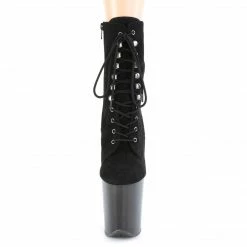 Pleaser Exotic Dancing FLAMINGO-1020FST - Blk Faux Suede/Frosted Blk