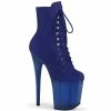 Pleaser FLAMINGO-1020FST - Royal Blue Faux Suede/Frosted Blue