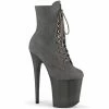 Pleaser FLAMINGO-1020FST - Grey Faux Suede/Frosted Grey 2 Pleaser FLAMINGO-1020FST - Grey Faux Suede/Frosted Grey