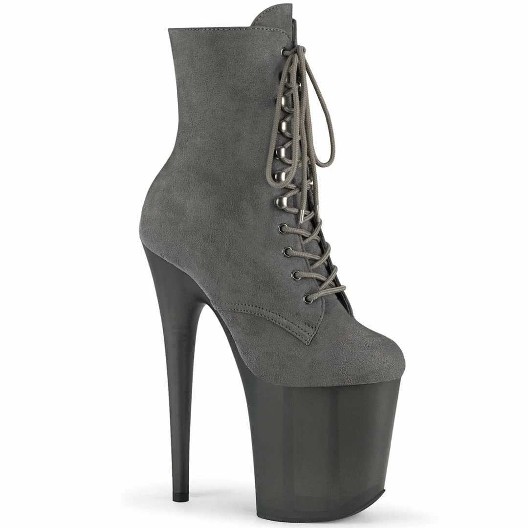 Pleaser FLAMINGO-1020FST - Grey Faux Suede/Frosted Grey 3 Pleaser FLAMINGO-1020FST - Grey Faux Suede/Frosted Grey