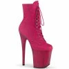 Pleaser Exotic Dancing FLAMINGO-1020FST - H. Pink Faux Suede/Frosted H. Pink