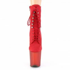 Pleaser Exotic Dancing FLAMINGO-1020FST - Red Faux Suede/Frosted Red