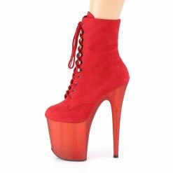 Pleaser Exotic Dancing FLAMINGO-1020FST - Red Faux Suede/Frosted Red