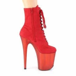 Pleaser Exotic Dancing FLAMINGO-1020FST - Red Faux Suede/Frosted Red