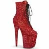 Pleaser Exotic Dancing FLAMINGO-1020GWR - Red Glitter/Red Glitter