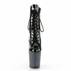 Pleaser Exotic Dancing FLAMINGO-1020LG - Blk/Blk Multi Glitter