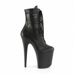 Pleaser FLAMINGO-1020PK - Blk Faux Leather/Blk Matte Exotic Dancing