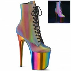 Pleaser FLAMINGO-1020RC-REFL - Rainbow Reflective/Rainbow Chrome Exotic Dancing