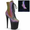 Pleaser Exotic Dancing FLAMINGO-1020REFL - Green Multi Reflective/Blk Matte