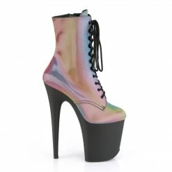 Pleaser Exotic Dancing FLAMINGO-1020REFL - Rainbow Reflective/Blk Matte