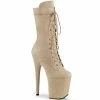 Pleaser Exotic Dancing FLAMINGO-1050FS - Beige Faux Suede/Beige Faux Suede